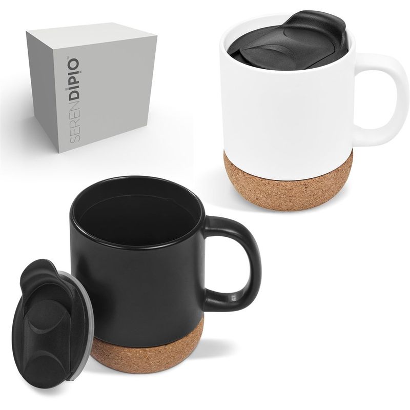 Serendipio Sienna Cork &amp; Ceramic Coffee Mug - 340ml