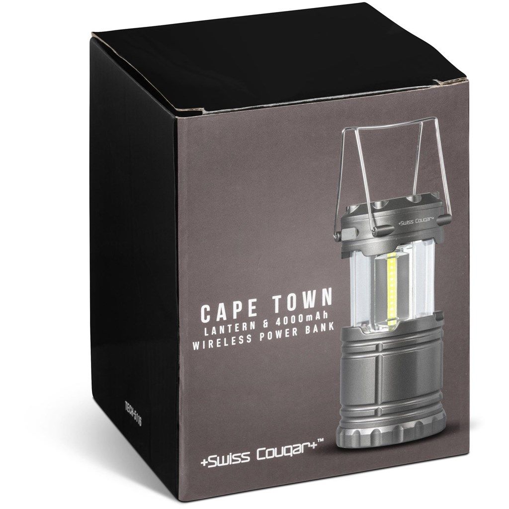 Swiss Cougar Cape Town Lantern &amp; Wireless Charging Power Bank - 4,000mAh