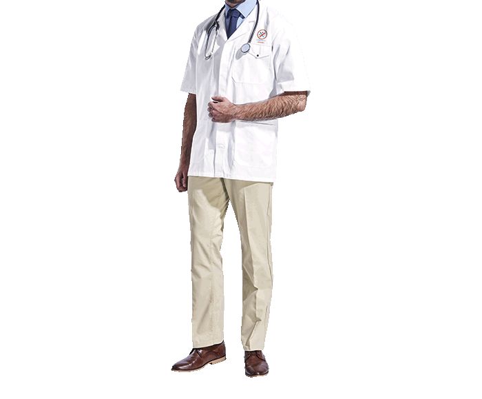 Short Sleeve Lab Coat