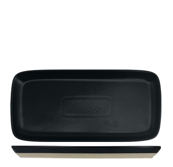 Nova Mezzo Black Rectangular Plate 25.5x12cm (Set of 6)