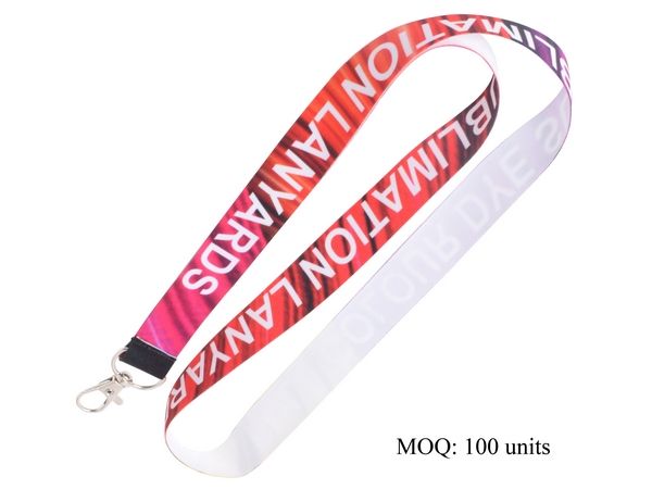 Lanyard Double Sided Sublimation with Buckle &amp; Lobster Ring (100 Pack)