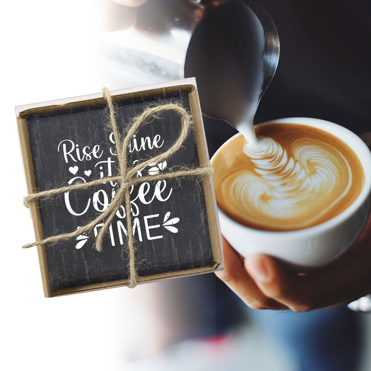 4 Piece Slate Coaster Set