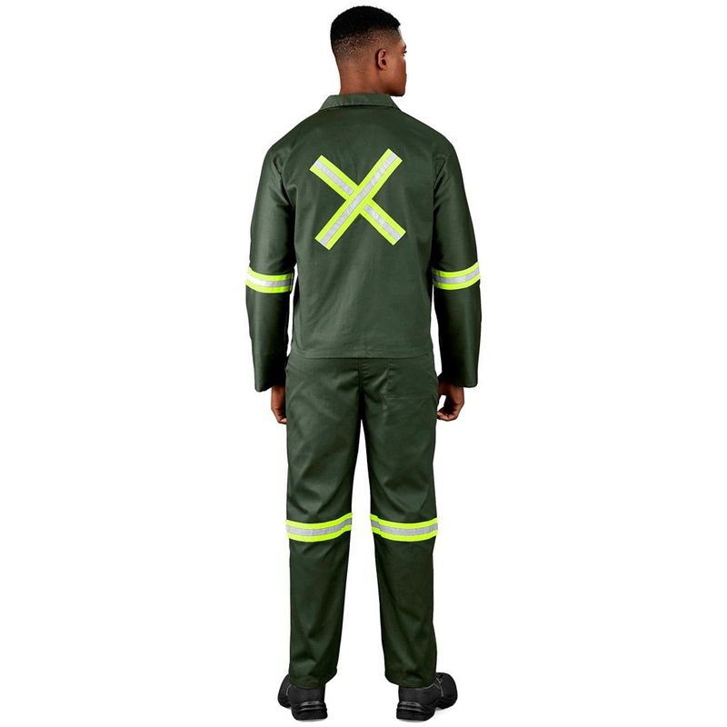 Acid Resistant Polycotton Conti Suit - Reflective Arm, Legs &amp; Back - Yellow Tape
