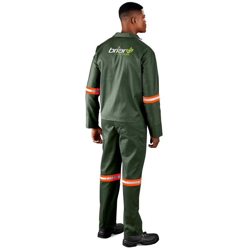 Acid Resistant Polycotton Conti Suit - Reflective Arm &amp; Legs - Orange Tape