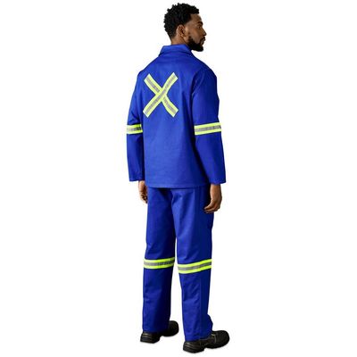 Artisan Premium 100% Cotton Jacket - Reflective Arms &amp; Back - Yellow Tape