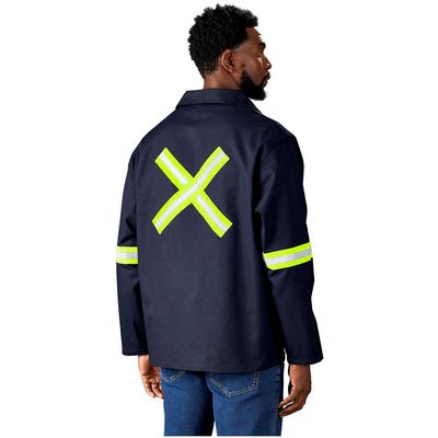 Artisan Premium 100% Cotton Jacket - Reflective Arms &amp; Back - Yellow Tape