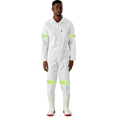 Safety Polycotton Boiler Suit - Reflective Arms &amp; Legs - Yellow Tape