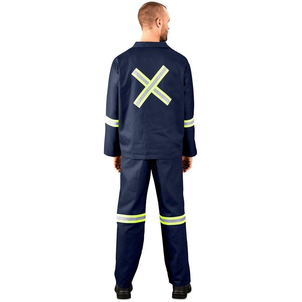 Technician 100% Cotton Conti Suit - Reflective Arms, Legs &amp; Back - Yellow Tape