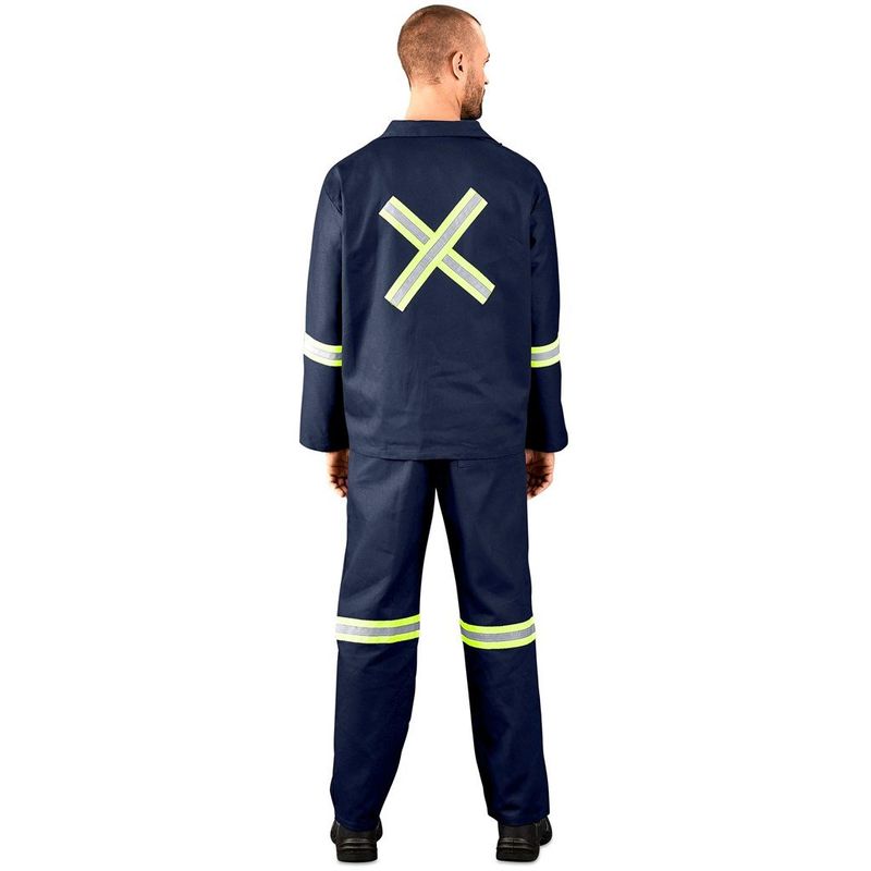 Technician 100% Cotton Conti Suit - Reflective Arms, Legs &amp; Back - Yellow Tape