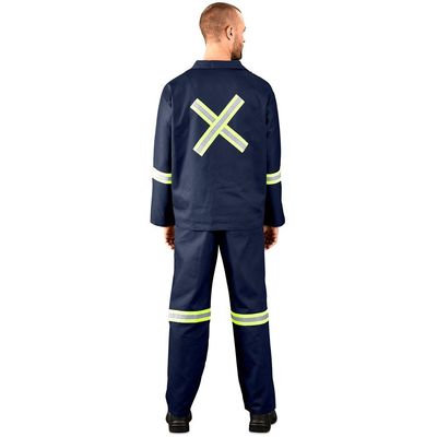 Technician 100% Cotton Conti Suit - Reflective Arms, Legs &amp; Back - Yellow Tape