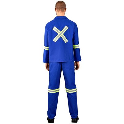 Technician 100% Cotton Conti Suit - Reflective Arms, Legs &amp; Back - Yellow Tape