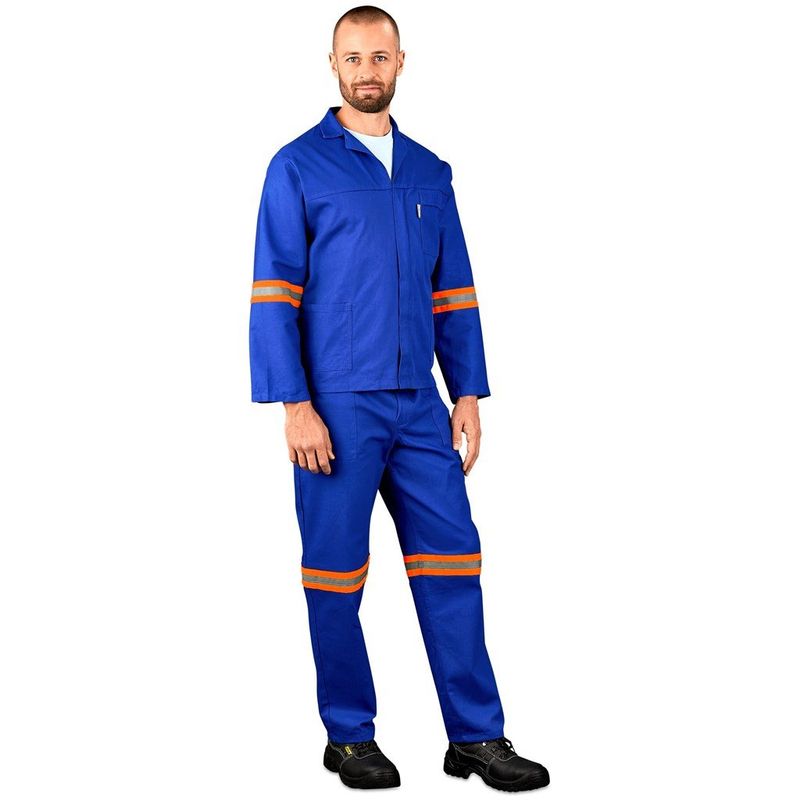 Technician 100% Cotton Conti Suit - Reflective Arms &amp; Legs - Orange Tape