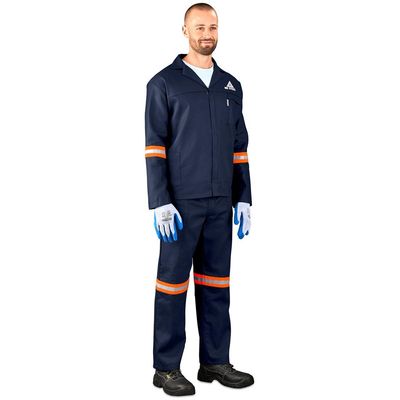 Technician 100% Cotton Conti Suit - Reflective Arms &amp; Legs - Orange Tape
