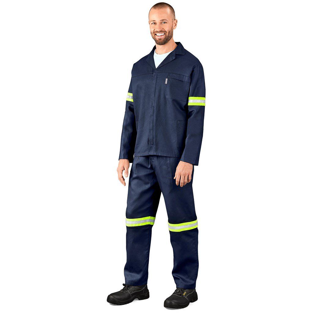 Technician 100% Cotton Conti Suit - Reflective Arms &amp; Legs - Yellow Tape