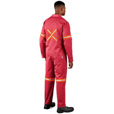 Trade Polycotton Conti - Suit Reflective Arms, Legs &amp; Back - Orange Tape