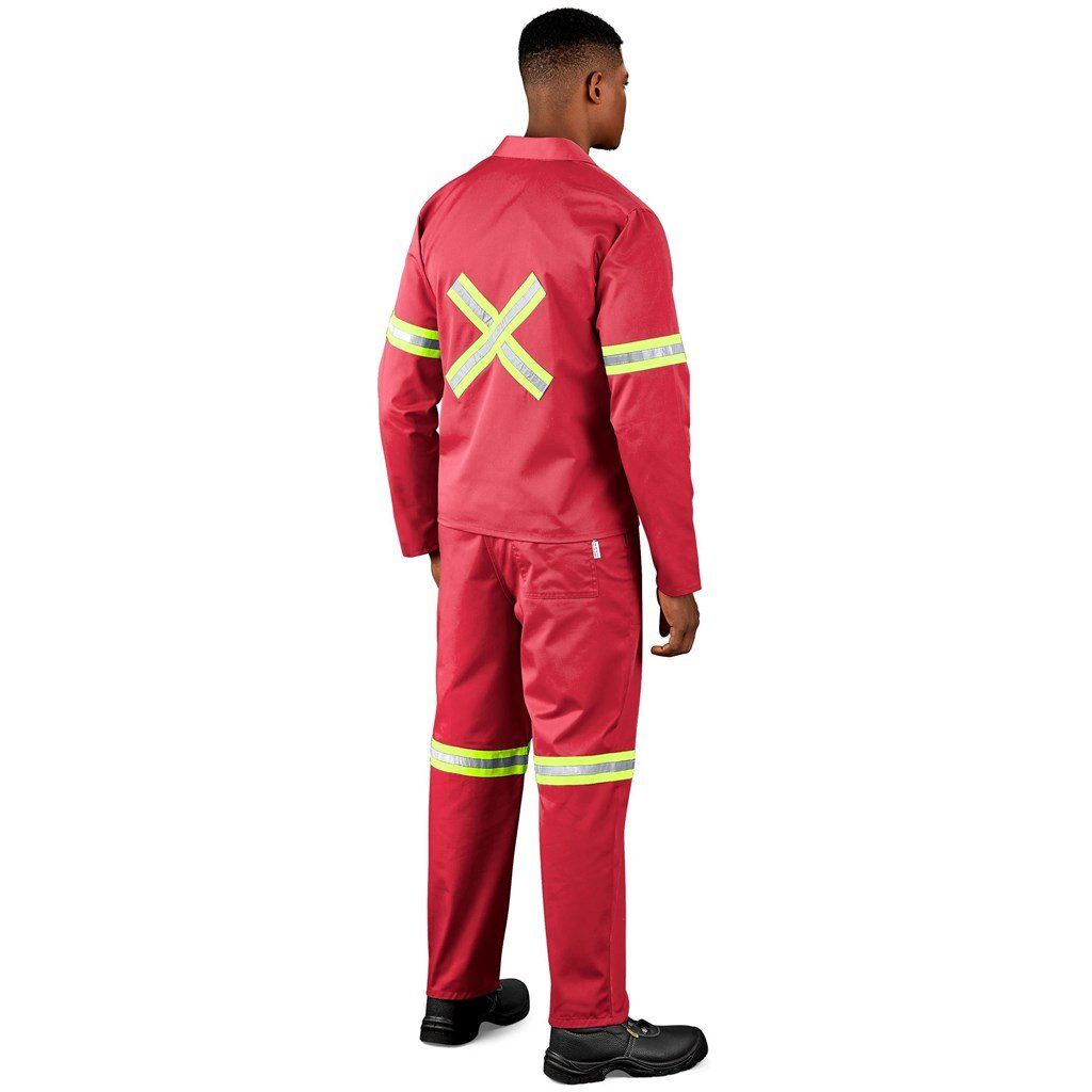 Trade Polycotton Conti Suit - Reflective Arms, Legs &amp; Back - Yellow Tape