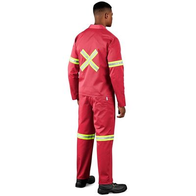 Trade Polycotton Conti Suit - Reflective Arms, Legs &amp; Back - Yellow Tape