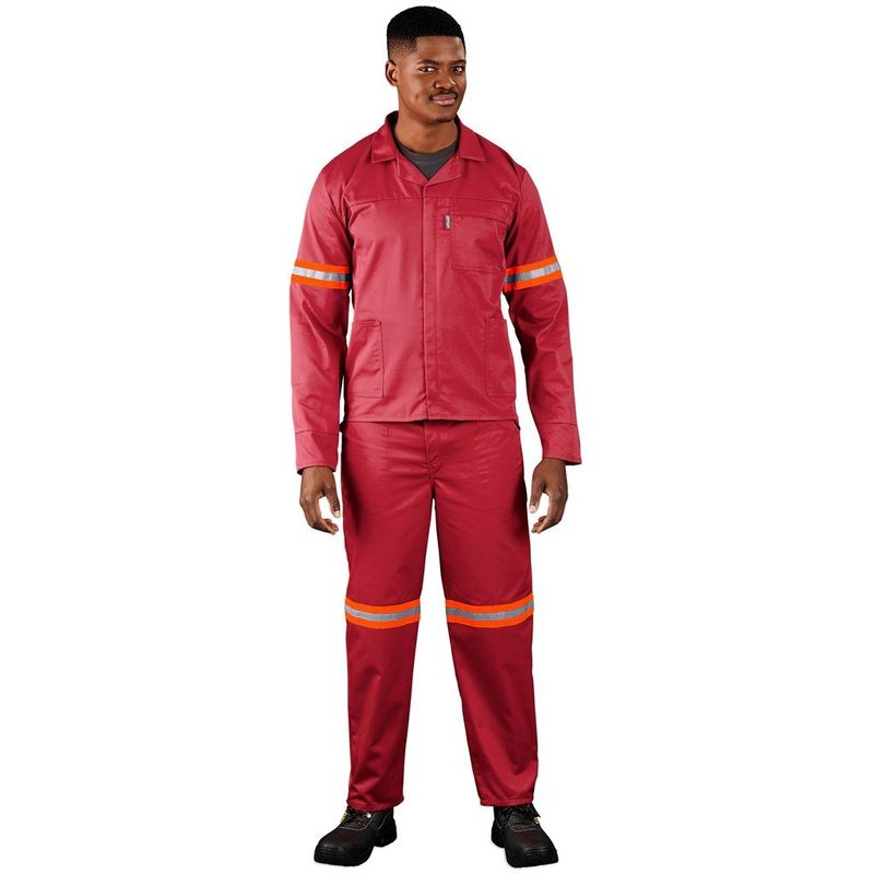 Trade Polycotton Conti Suit - Reflective Arms &amp; Legs - Orange Tape