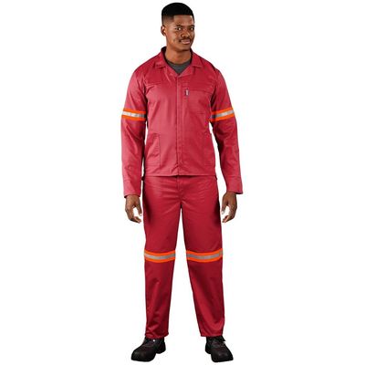 Trade Polycotton Conti Suit - Reflective Arms &amp; Legs - Orange Tape