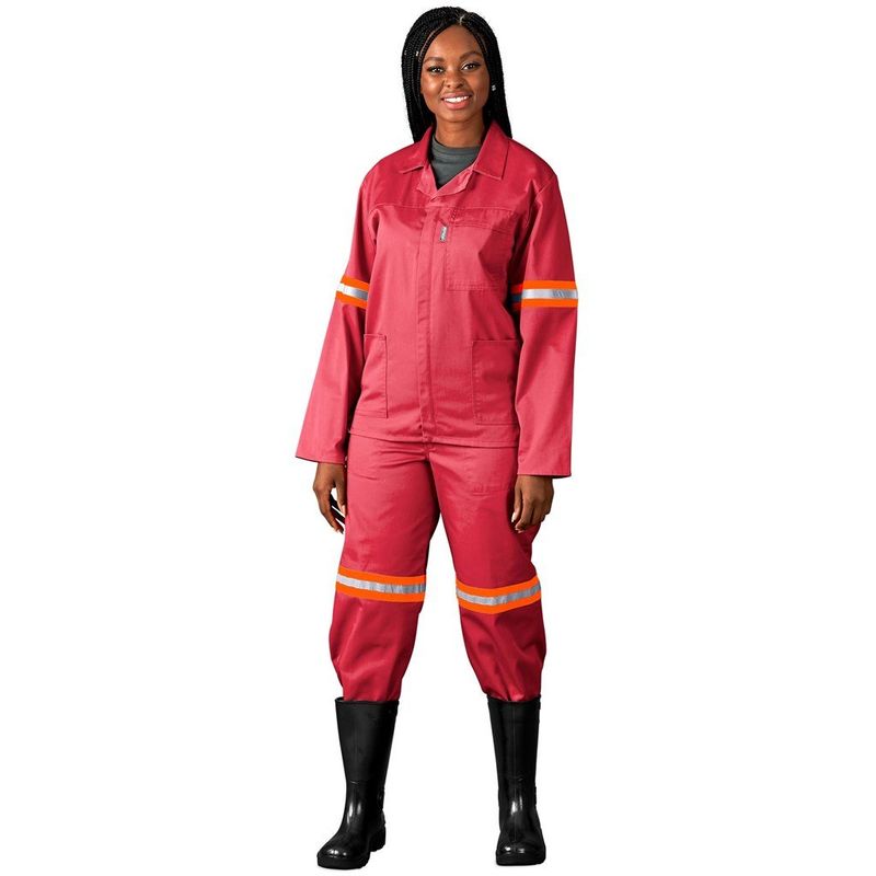 Trade Polycotton Conti Suit - Reflective Arms &amp; Legs - Orange Tape