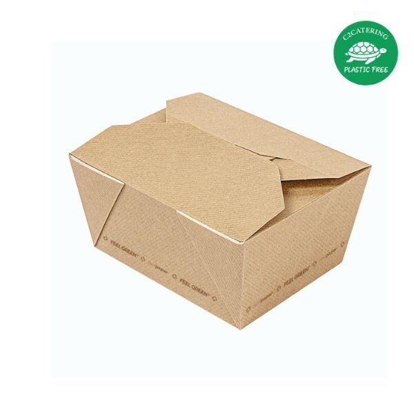 CAIXA TAKE AWAY SEM PLÁSTICO, 780 ML em cartão micro-canelado