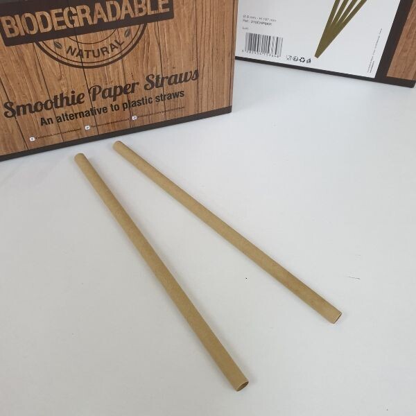 PALHINHAS EM PAPEL KRAFT, SMOOTHIE Ø8 x 197 mm
