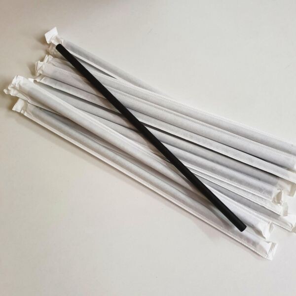 PALHINHAS PRETAS EM PAPEL, Ø6 x 210 mm