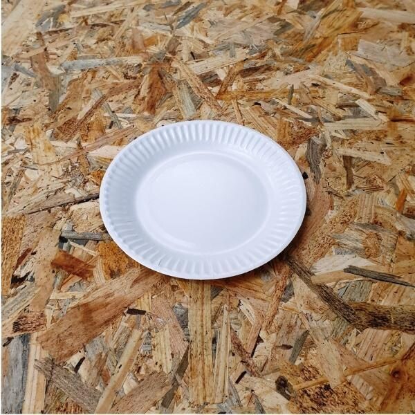 PRATO CARTÃO BRANCO C/ RELEVO, BIO-LACADO Ø15cm