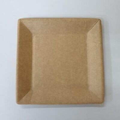 PRATO QUADRADO EM CARTÃO KRAFT LACADO, 23 cm PRATO QUADRADO EM CARTÃO KRAFT LACADO, 23 cm
