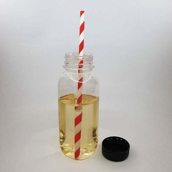 GARRAFA TRANSPARENTE COM TAMPA 250 ML