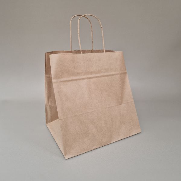 SACOS PAPEL KRAFT C/ ASAS 26 + 20 x 27 cm