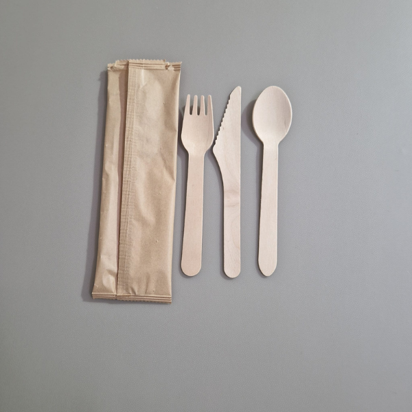 CONJUNTO TALHERES 16 CM EM MADEIRA