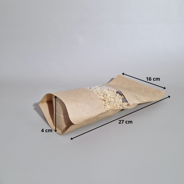 BOLSA COM JANELA E AUTO-FECHO - 500 gr