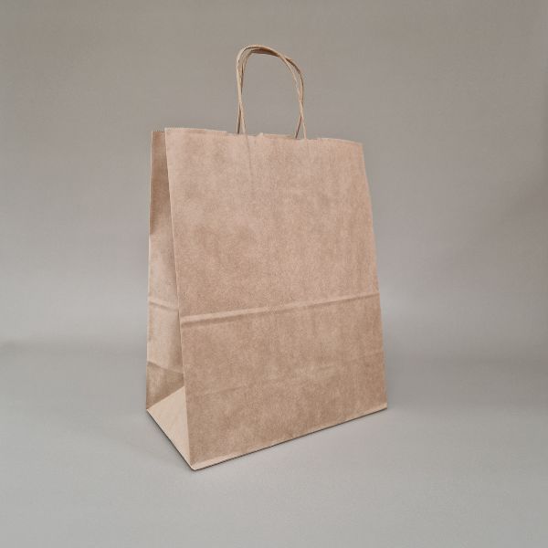 SACOS PAPEL KRAFT C/ ASAS 26 + 14 x 32 cm