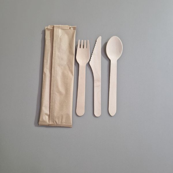 CONJUNTO TALHERES 16 CM EM MADEIRA