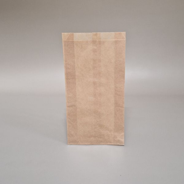 SAQUETA EM PAPEL KRAFT 12 + 5 x 22 cm