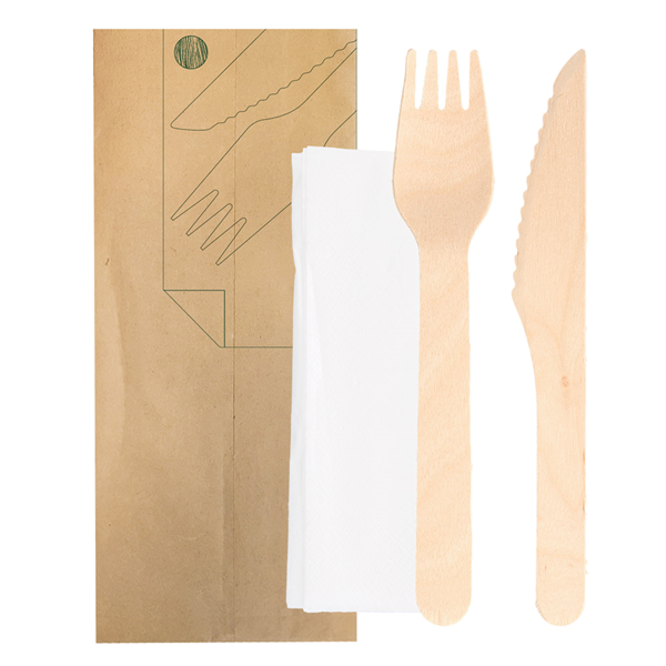 CONJUNTO GARFO E FACA COM GUARDANAPO