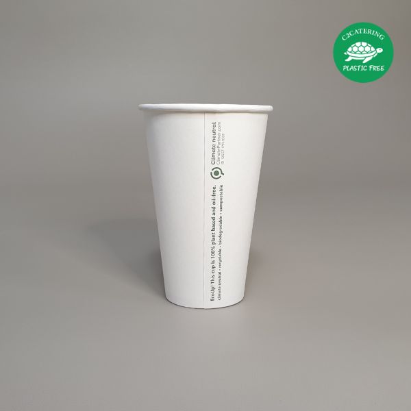 COPO BRANCO "PLASTIC FREE" 480 ML /16 Oz , Ø 90 mm.