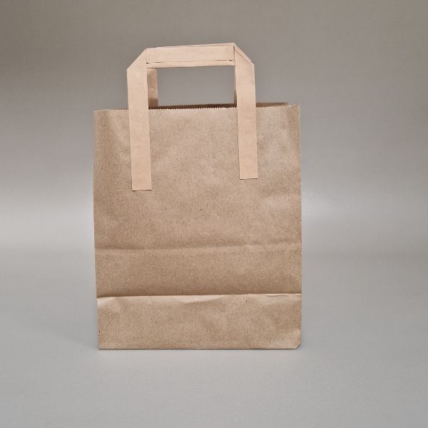 SACO PAPEL KRAFT C/ ASAS PLANAS 22 + 11 x 25 cm
