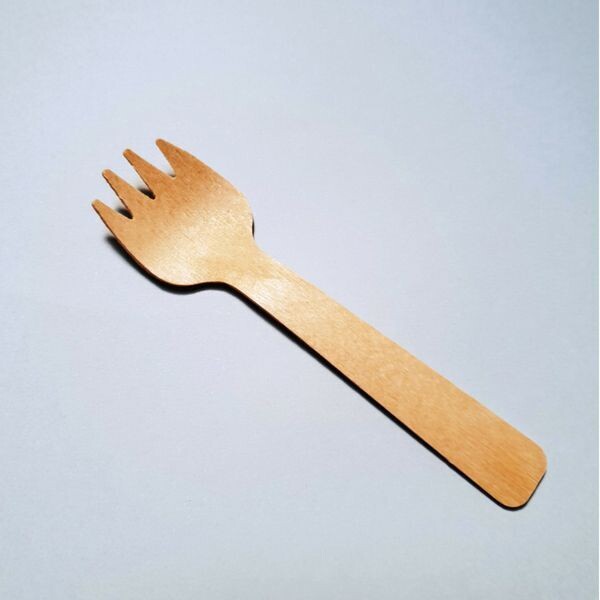 COLHER GARFO EM MADEIRA 10,5 cm