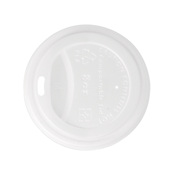 TAMPA BRANCA EM PLA PARA COPOS PAPEL Ø80 mm TAMPA BRANCA EM PLA PARA COPOS PAPEL Ø80 mm