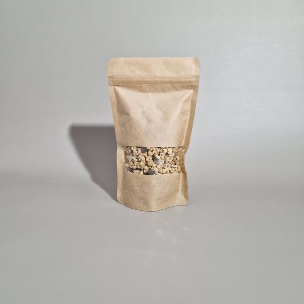 BOLSA COM JANELA E AUTO- FECHO - 250 gr