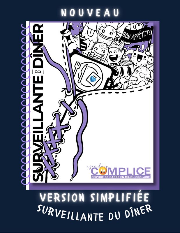Agenda Complice Surveillante du dîner 25-26