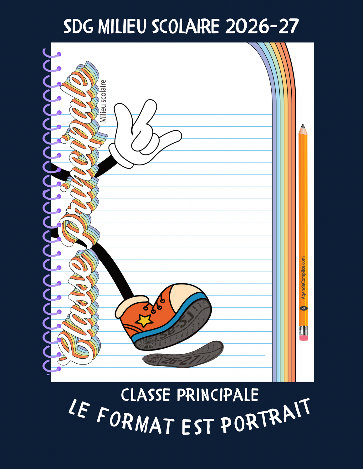 Agenda Classe Principale (même contenu que Technicienne 26-27