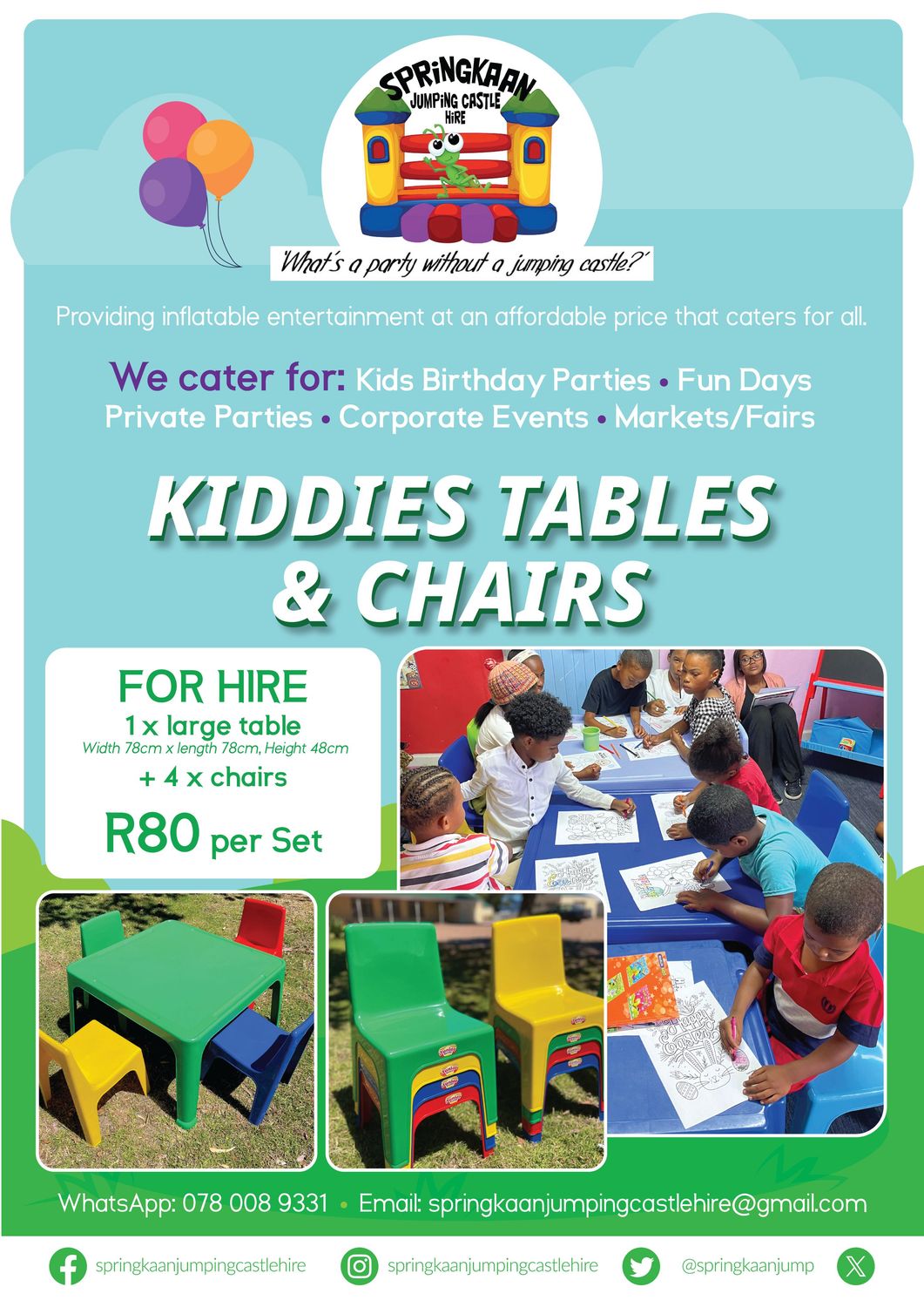 Kiddies Tables &amp; Chairs