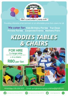 Kiddies Tables &amp; Chairs