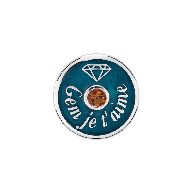 Zilveren hanger oranje