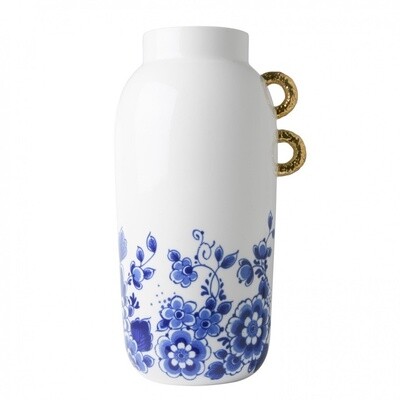 Delfts Blauw Vaas Gouden Oor Hoog