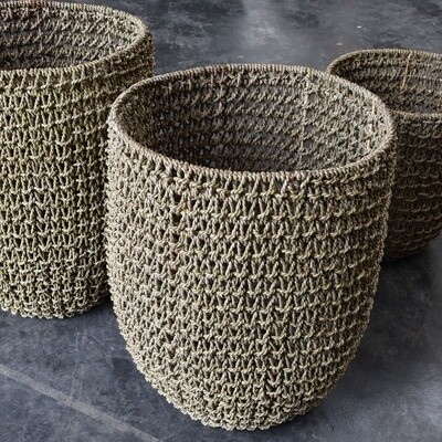 Seagrass mand met ijzer groot
