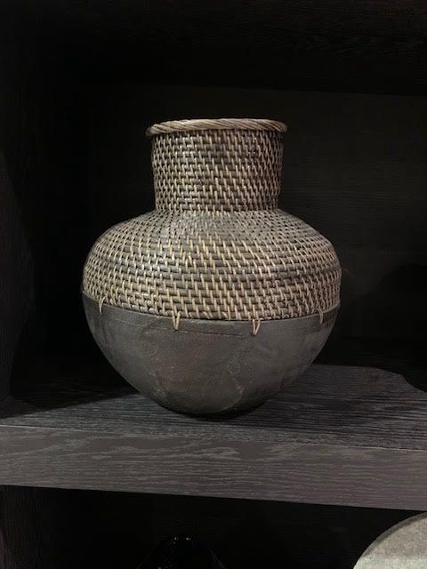 Zwarte Kruik Riet Klein